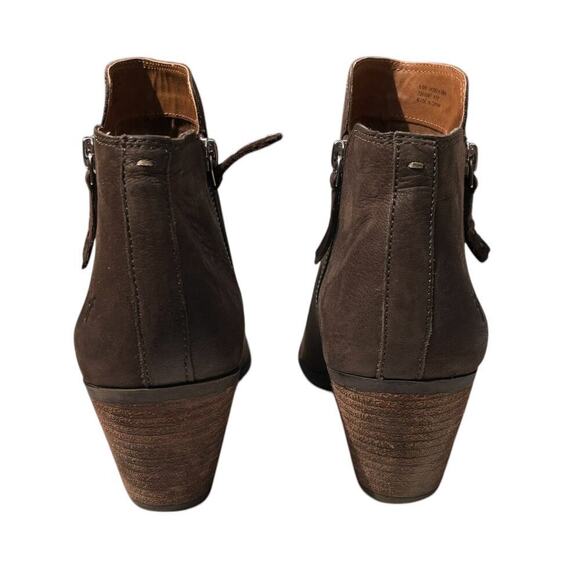 Frye Judith Double Zip Leather Booties Boots Women's Size 8.5 in Cognac - Picture 4 of 8